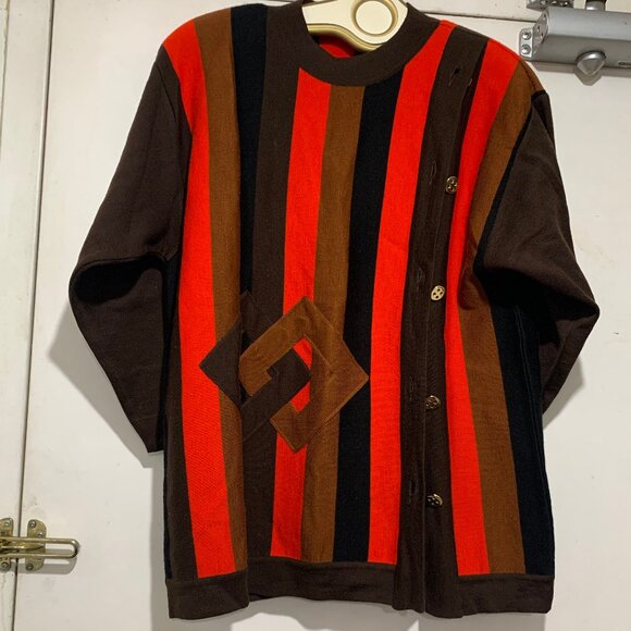 EKLER 100% MERINO WOOL STRIPED SWEATERS SIZE M - Picture 1 of 9